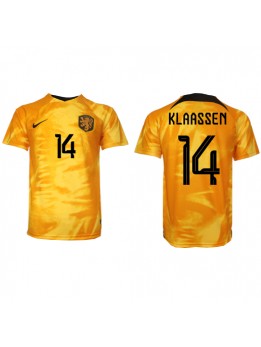 Billige Nederland Davy Klaassen #14 Hjemmedrakt VM 2022 Kortermet